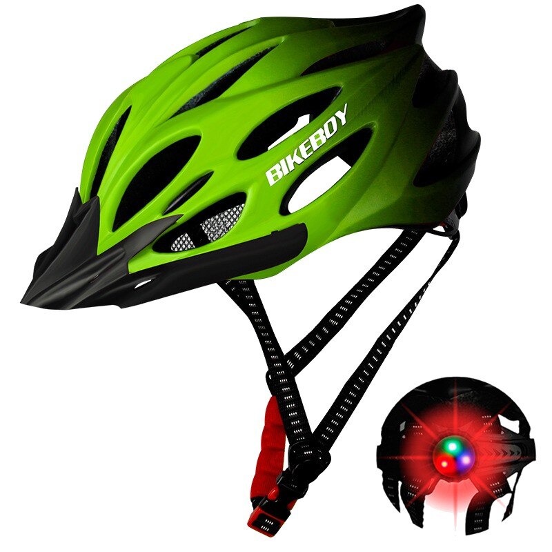 Unisex cykelhjelm med let cykel ultralet hjelm intergrally-støbt mountain road cykel mtb hjelm sikker mænd kvinder  #725: Grøn