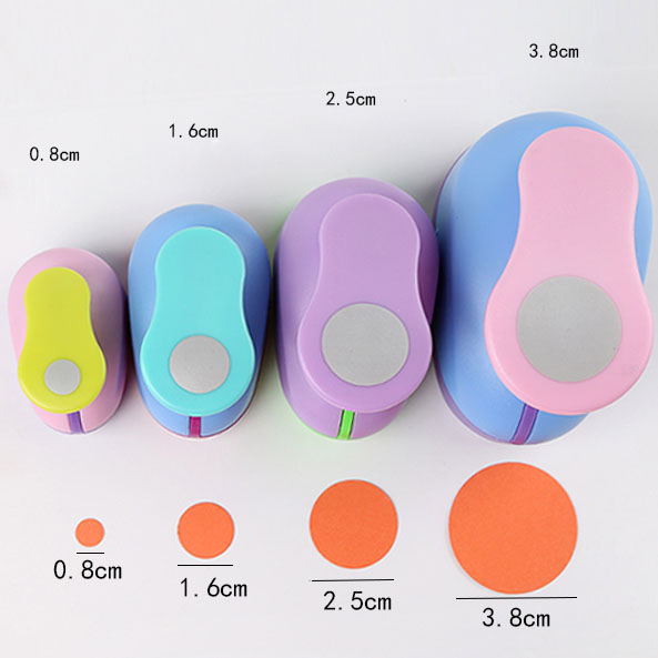 Perforadora de papel con forma de círculo para manualidades, cortador de papel con forma circular de 3, 2, 1,5 y 1 pulgada, para escuela y álbum de recortes,: 8mm16mm25mm38mm