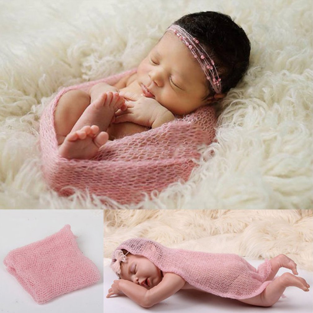 9 Kleuren Zachte Baby Fotografie Props Katoenen Deken Wraps Stretch Gebreide Wrap Pasgeboren Foto Wraps Doek Accessoires 40*60cm