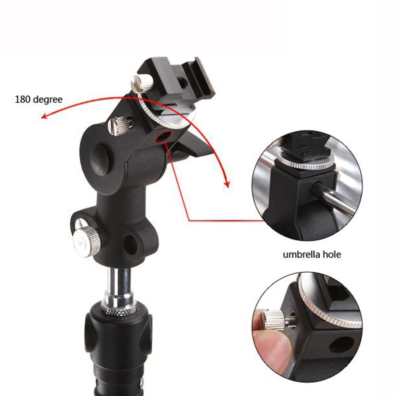 Type D Flash Shoe Paraplu Houder Bracket 1/4 &quot;tot 3/8&quot; Schroef Adapter voor Camera Flash Speedlite LED light Light stand