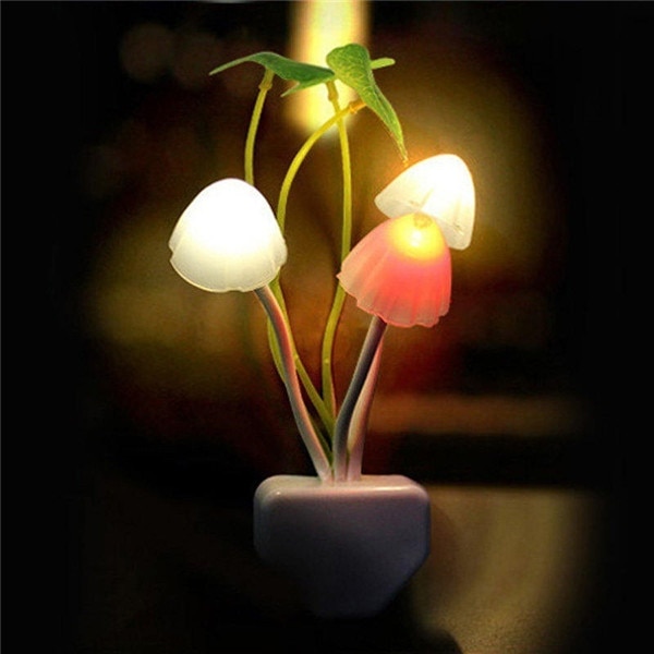 Eu Plug Paddestoel Light Sense Controle Led Night Wandlamp Slaapkamer Decoratie