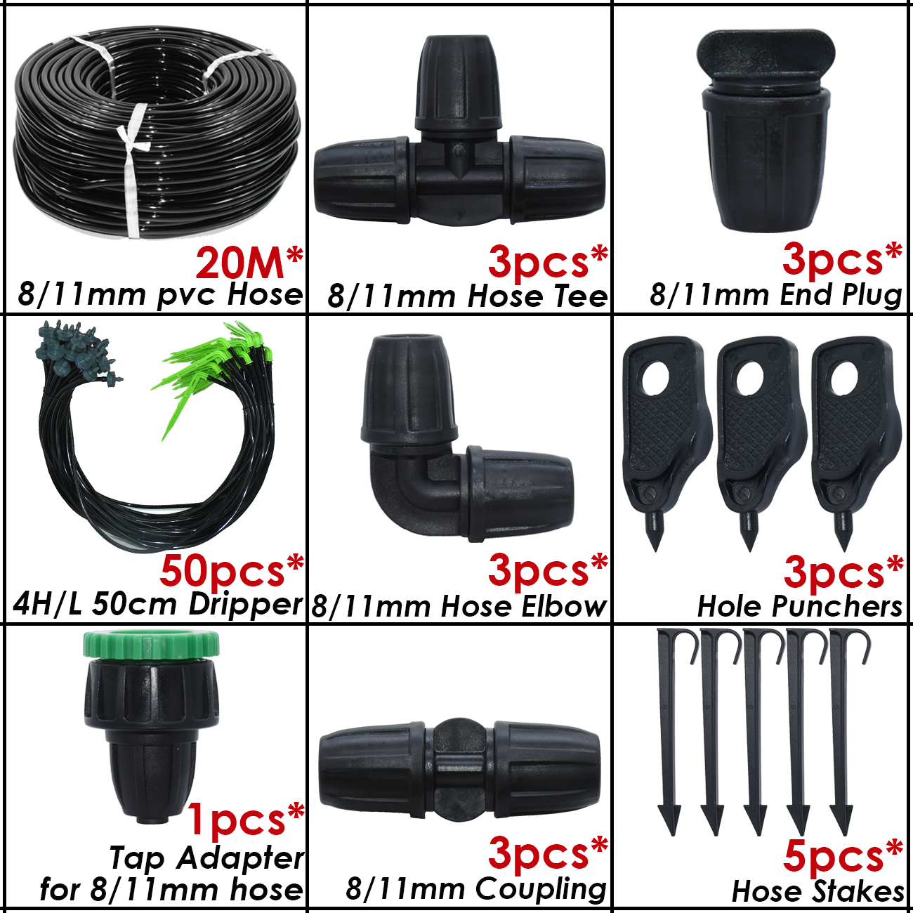 KESLA Tuin 2L/H Groene Bocht Pijl Druppelaars Druppelirrigatie Watering Systeem Kit 3/5mm Slang voor plantenpot Bonsai Gereedschap Kas