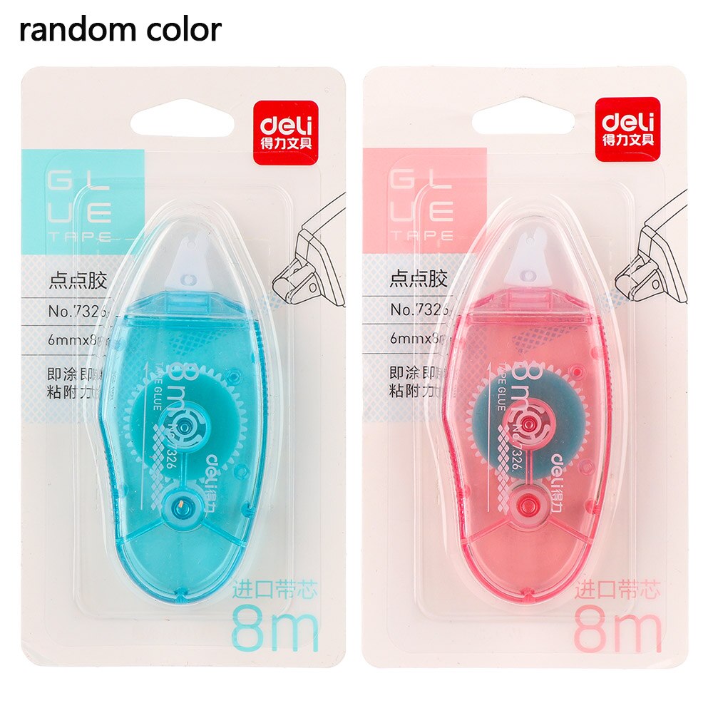 1Pc Dubbelzijdig Adhesive Dots Stok Roller Lijm Tape Dispenser Sticks Scrapbooking Decor Willekeurige Kleur School Office Supply: random 6mm x 8m