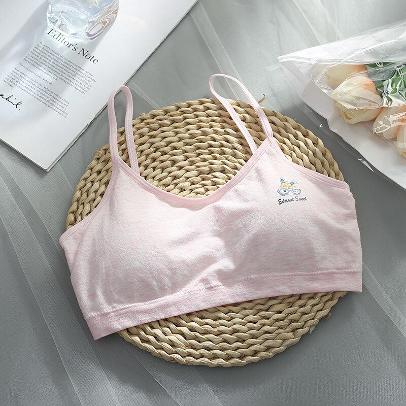 Girl Bra Development Period Wrapped Chest Student Underwear Wireless Bottoming Vest Teenage Girls Clothing 12 14 16 Years: 4