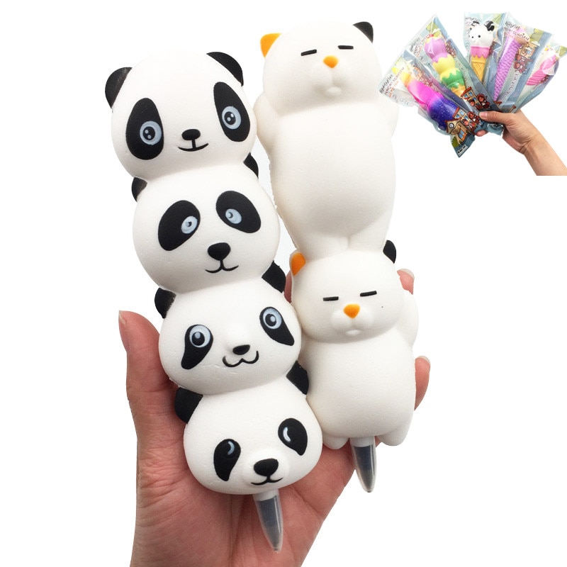 Squishy Pencil Sleeves Cute Panda Dango Dolls Lazy Cat Slow Rising Pen Cap Toppers Grip Scented Stress Relief Toy Ball pen