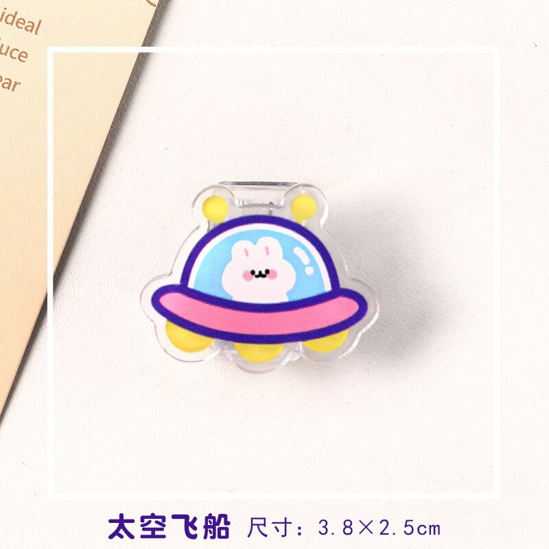 2Pc Transparant Acryl Clips Schattige Beer Bloem Briefpapier Test Papier Clip Snacks Afdichting Clip Kawaii Foto Kaarthouder: 6