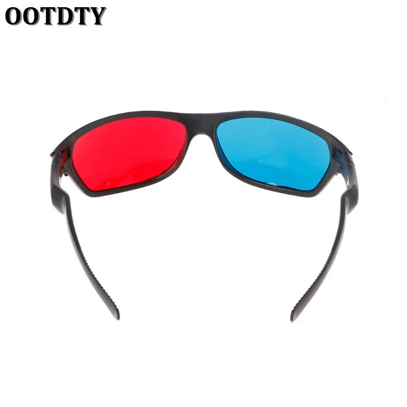 OOTDTY-gafas 3D Anaglyph para juegos de películas, DVD, vídeo y TV, marco blanco Universal, rojo y azul