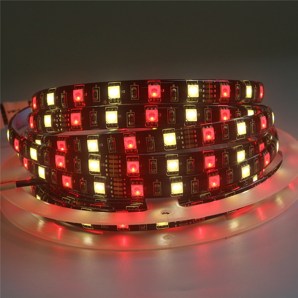 5050 LED Band Schwarz PCB Streifen Licht Wasserdichte 220 V Zu DC 12 V 5 M 300 LED Streifen flexibel streifen Lichter Neon- Band RGBW RGBWW