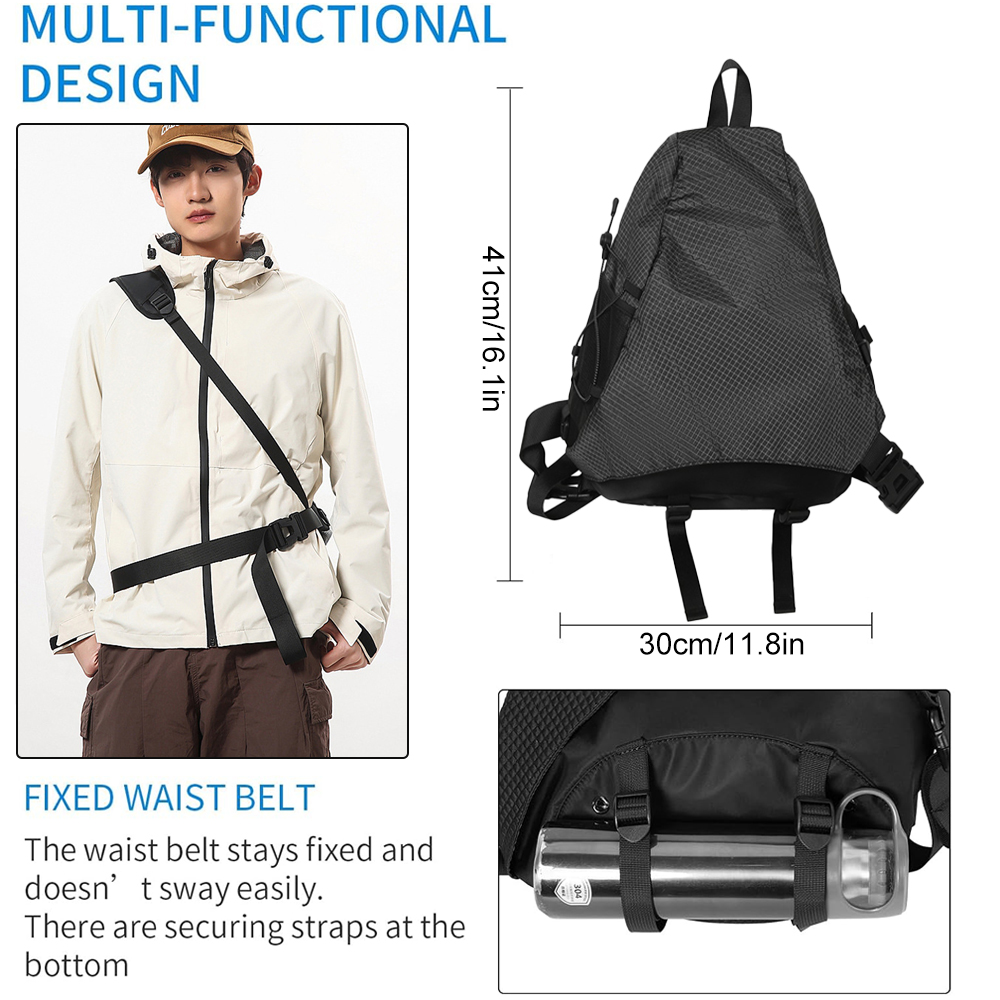 1 STKS Crossbody Sling Bag Waterbestendige Rugzak Lichtgewicht Schouder Borst Dagrugzak voor Mannen Vrouwen Fietsen Wandelen Reizen