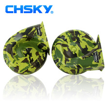 CHSKY Color 12V Electric Car Horn Technology Sound Channel Loud Sound Auto Horn 110-129db High Low Klaxon