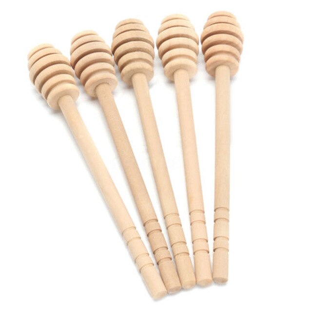 Tige d'agitation en bois miel Dipper bâton Dip Drizzler distributeur barre d'éclaboussure tige d'agitation à la main: 16CM