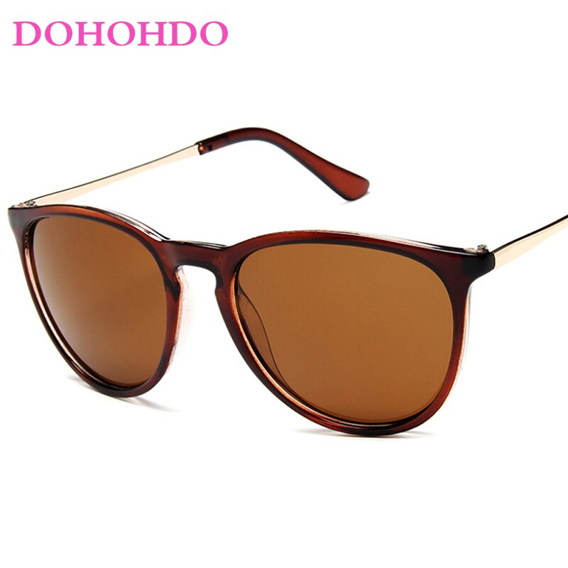 Dohohdo Vintage Retro Spiegel Zonnebril Vrouwen Cat Eye Zonnebril Luipaard Bescherming Mirrored Zonnebril Dames: tea