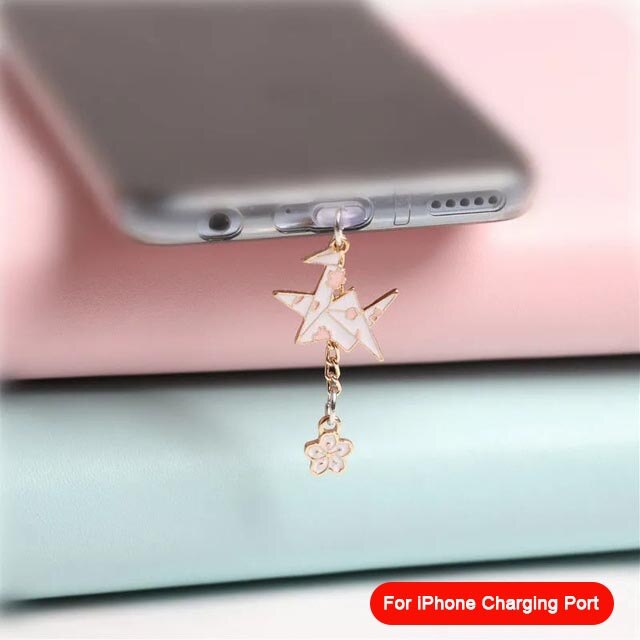 Telefon charm anti damm plugg kawaii tecknad laddning port damm pluggar söt ladd dammskydd skydd för iphone 7 x xr: B