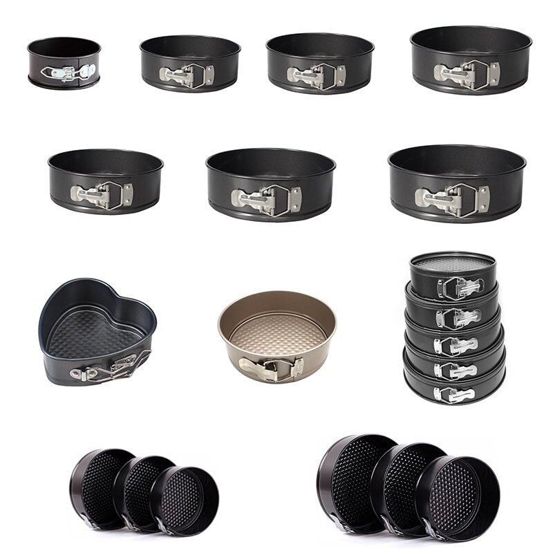 Cake Pan Carbon Steel Non-stick Spring Form Baking Pan Removable Bottom Cake Pan Bakeware Cake Baking Moulds Kitchen Accessories