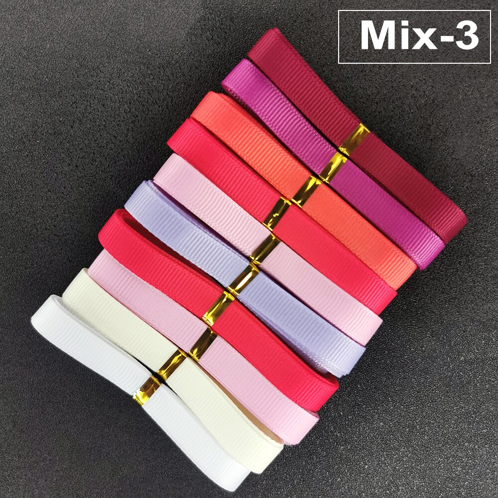 10mm grosgrain linten 10 meter effen gekleurde ribbellinten voor doe-het-zelf knutselwerkjes haarstrikken taartdecoratie bruiloft verjaardag feestdecoratie: Meng 3