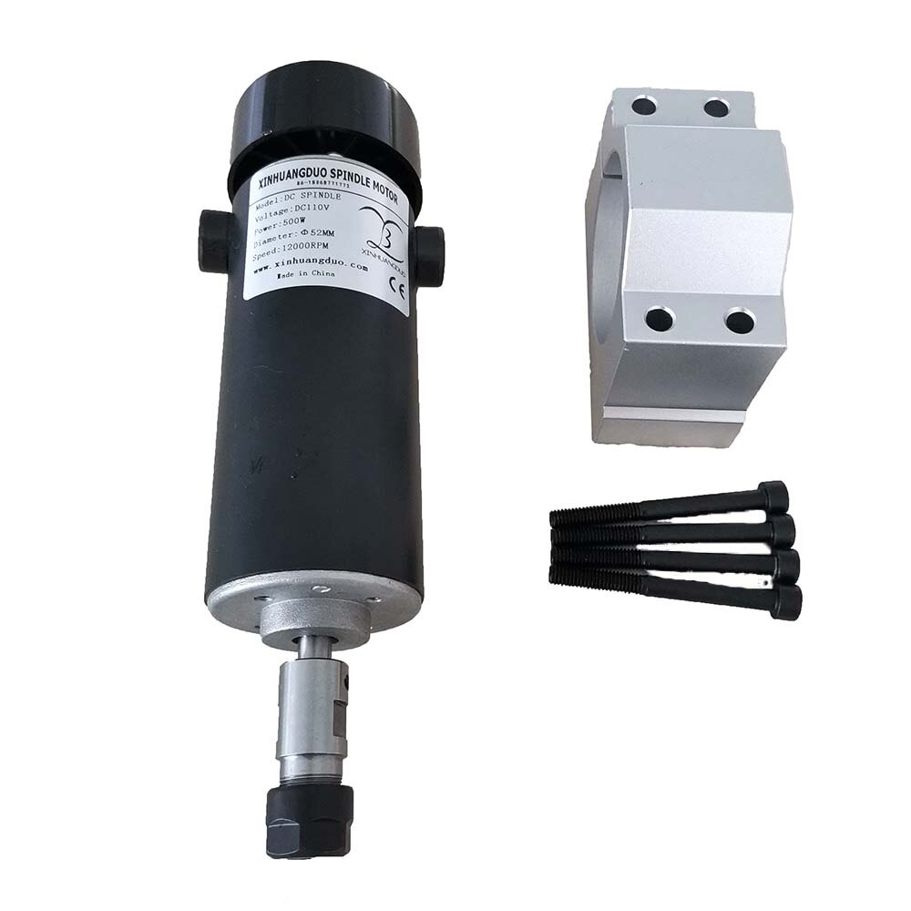 Broche de CNC 500w ER11 pince 52MM diamètre DC petit moteur de broche refroidi par Air 0.5kw pour la gravure broche de fraisage avec scre gratuit
