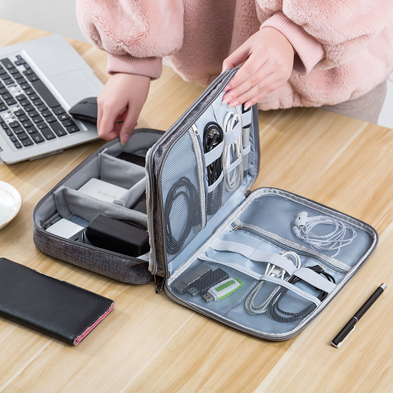 Travel Cable Bag Portable Digital USB Gadget Organizer Charger Wires Cosmetic Zipper Storage Pouch Kit Case Accessories Supplies