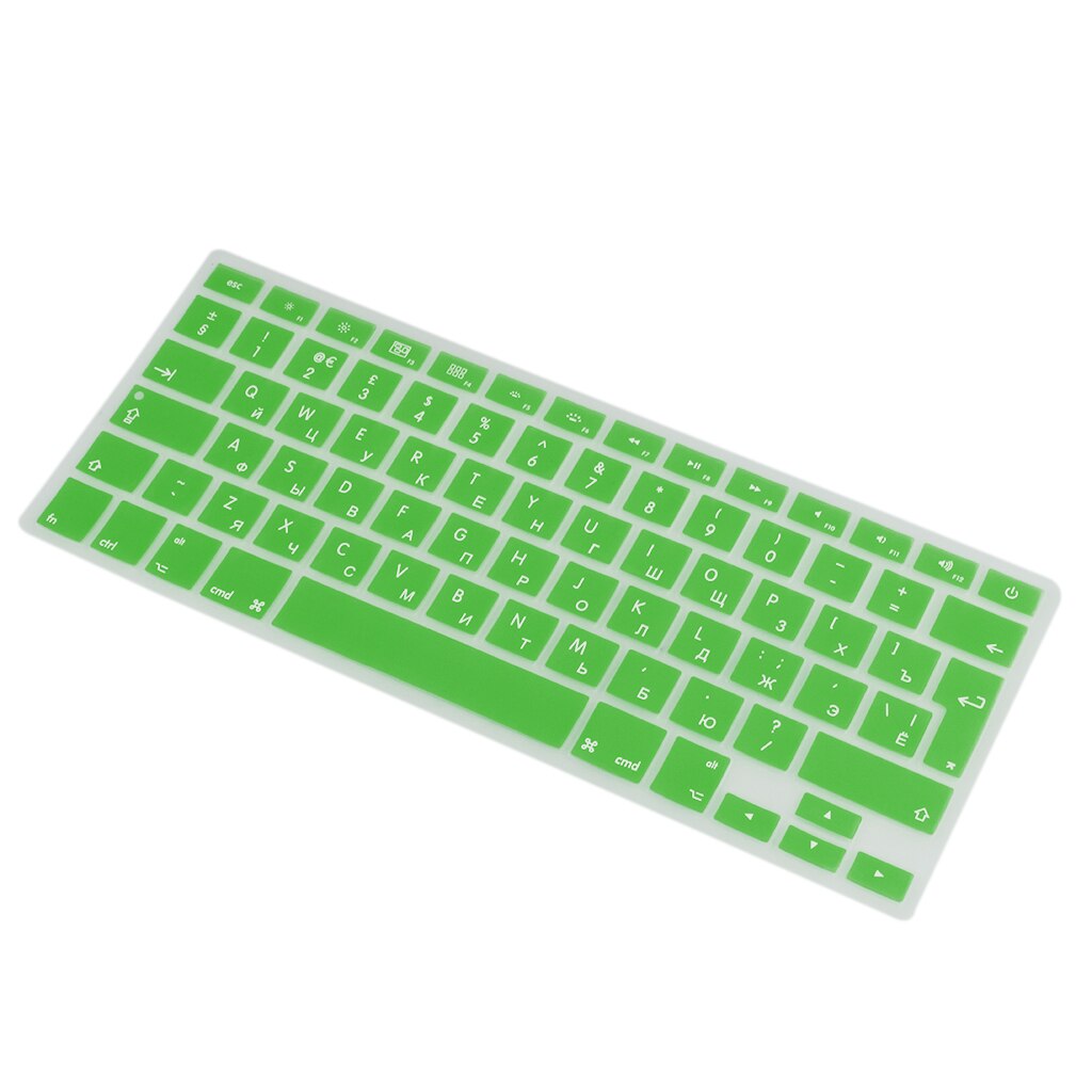 Russian-english Silicone Keyboard Skin Cover Sticker For Computers: Green