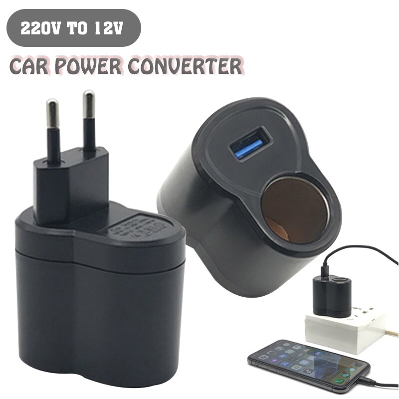 220V Naar 12 V Auto Thuis Power Adapter Sigarettenaansteker Universele Usb Uk Plug Charger Splitter Power Adapter voor Motorfiets