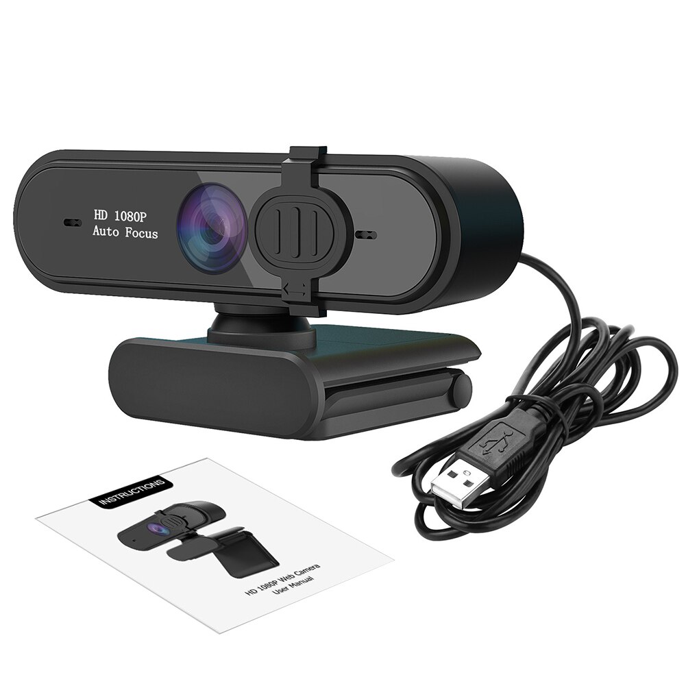 Office With Microphone Privacy Cover Computer Webcam HD 1080P USB Auto Focusing PC Laptop Meeting Camera Gaming Plug And Play