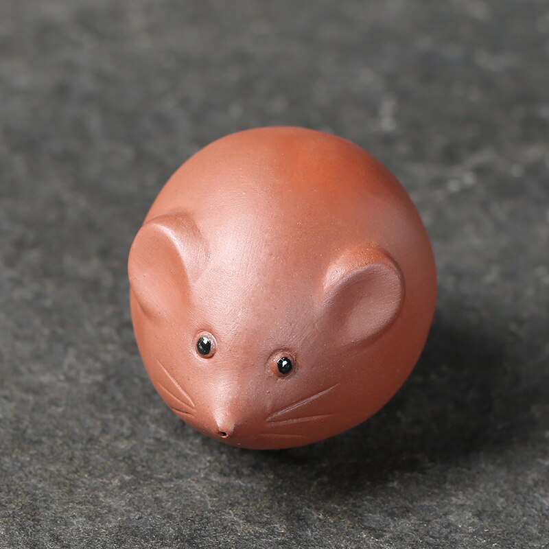 Ceramic tea pets cute rat ornaments tea play tea art lucky rat tea tray home gardening decoration