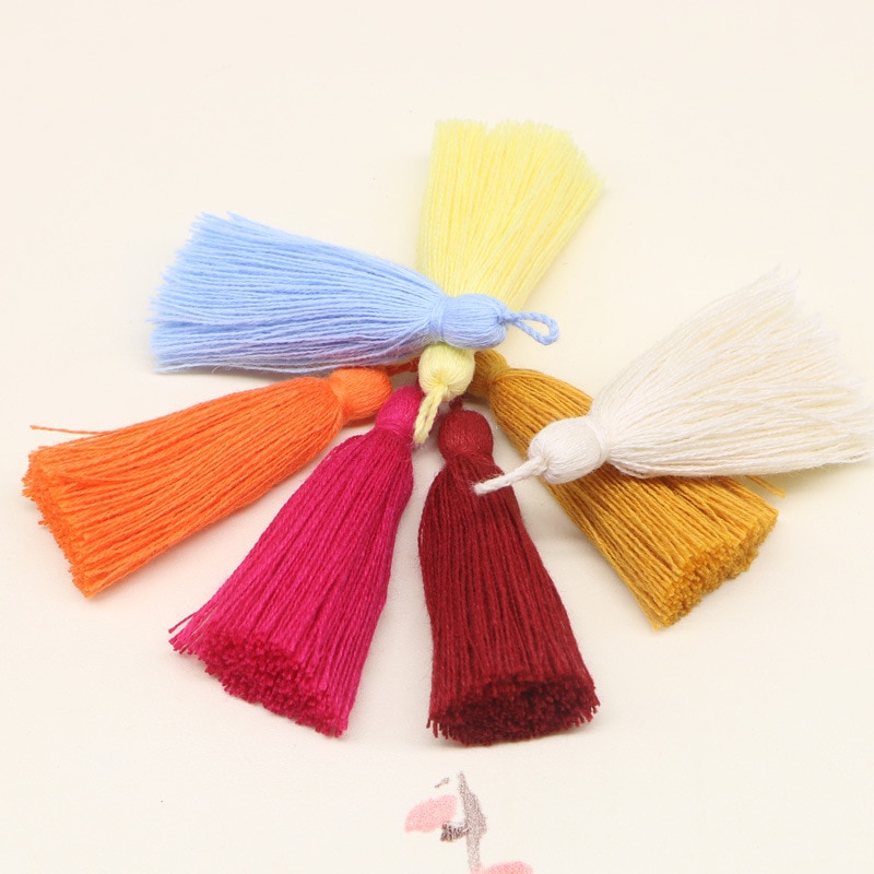 10PCS Mini Pure Cotton Colorful Tassels DIY Pendant Jewelry Curtain Garments Decorative Accessories Key Chain Handbag Pendants