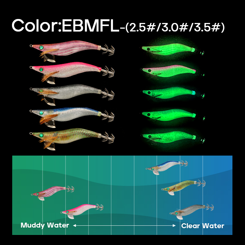 LETOYO 3.5# 3.0# 2.5# Cebo de calamar que se hunde Cebo de calamar luminoso Cebo de pesca artificial EGING Para Señuelo de pulpo Webfoot Pesca de Sepia Oficinalis EGI Señuelo de pesca en el mar
