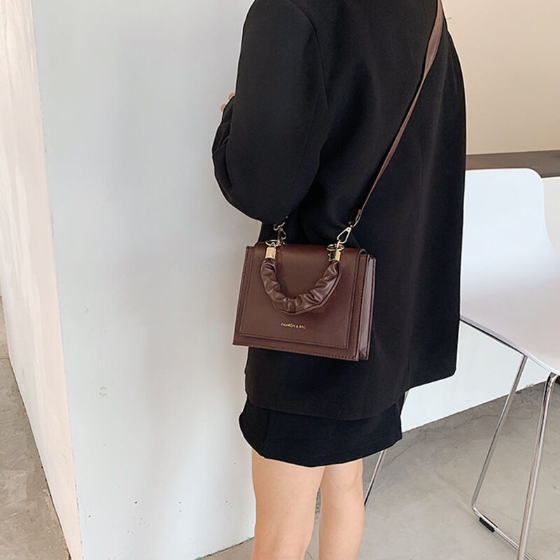 Lhxcy Clamshell Pu Lederen Crossbody Tassen Hoge Capaciteit Keten Rits Gesp Schoudertassen Mode Zachte Tas