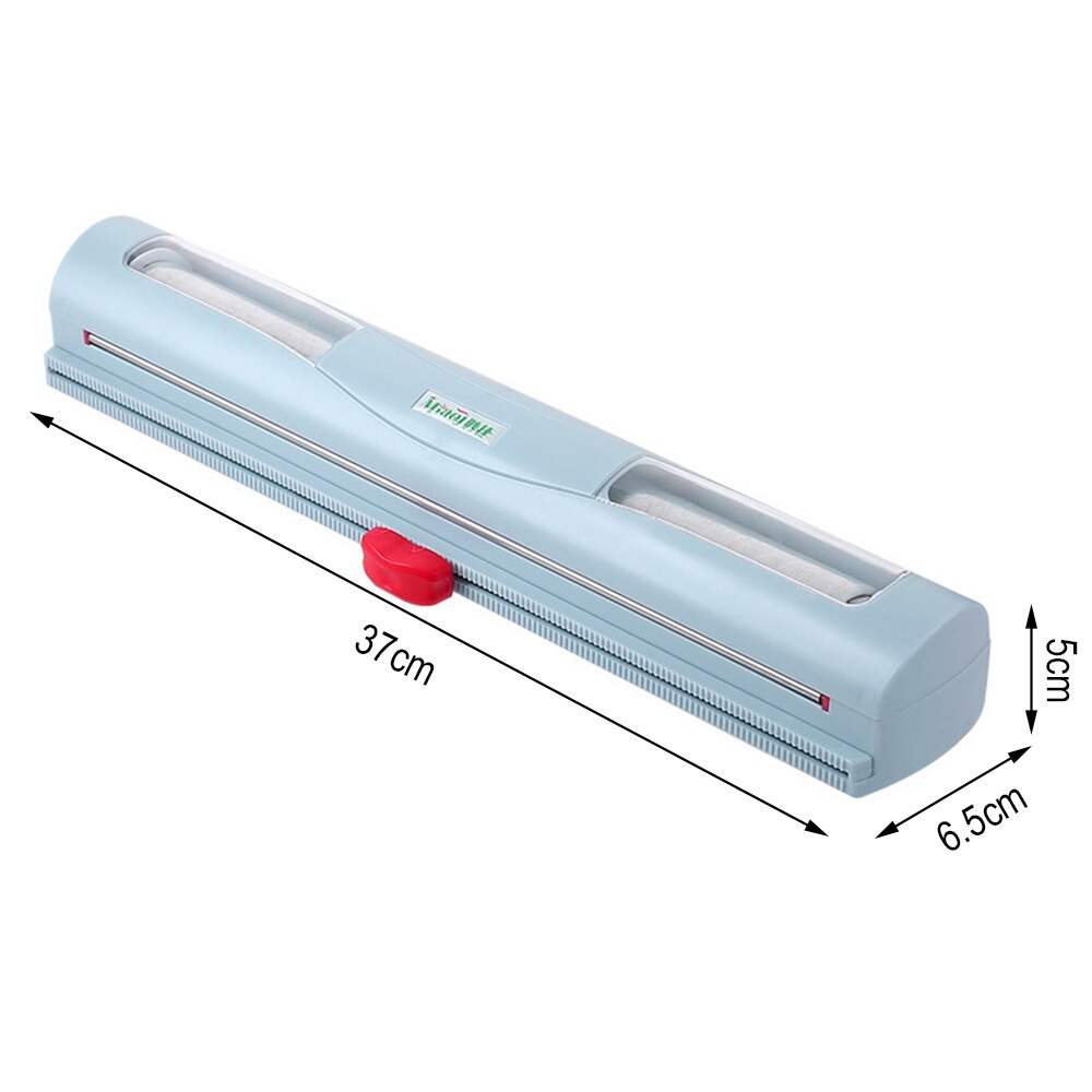 Eten Wrap Dispenser Cutter Keuken Tool Folie Vershoudfolie Wrap Dispenser Plastic Sharp Cutter Opslag Houder Keuken Tool: Blue