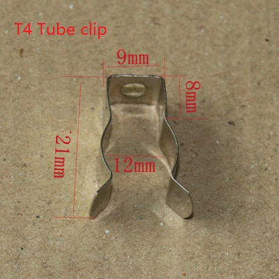 Camal 5pcs/lot Chrome T4/T5/T8 LED Fixing Clips / Tube Clips Light Lighting Accessories Fixed Clip Fixing Bracket Nickel Plating: Beige