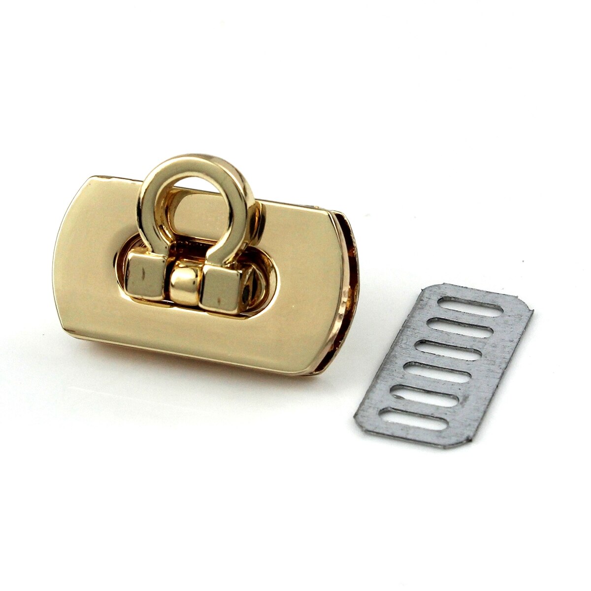1 stk metal foldelås skubbe lås lås lille taske bagage pung læder håndværk lukning diy hardware tilbehør: Lysguld