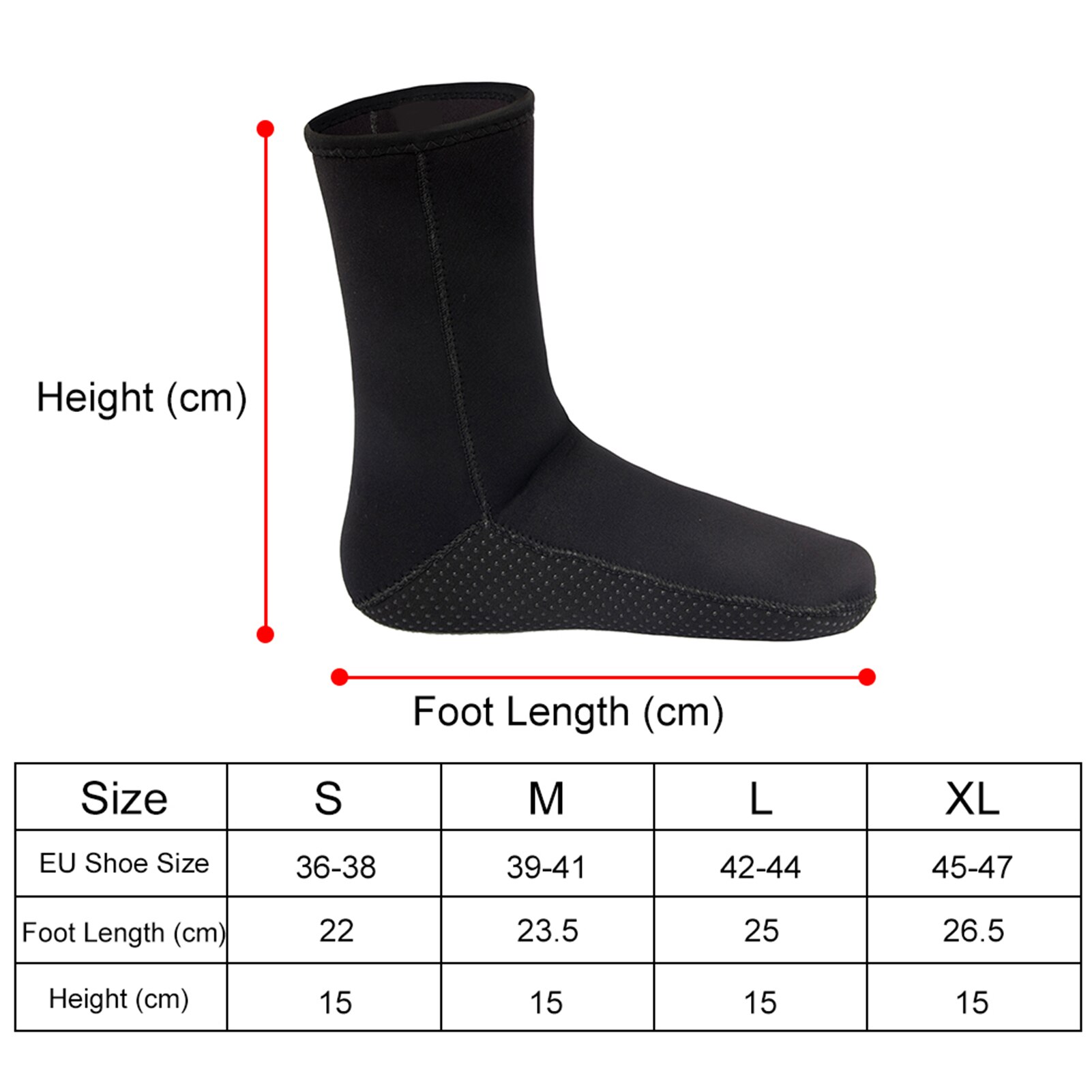 Surfing Diving 3mm Neoprene Socks Anti Slip Beach Water Socks Kayaking Snorkeling Sailing Scuba Socks Water Sports Equipment