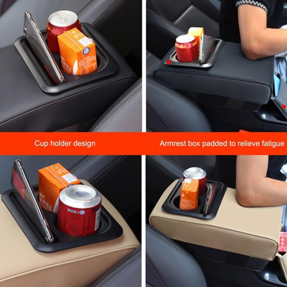Car CenterConsole armrest box PU leather soft with... – Grandado