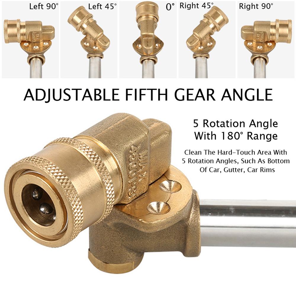 Hogedrukreiniger Wand Met Instelbare Hoek Nozzle, 16 In Ch Spuitlans 180 Graden Met 5 Hoeken Quick Connect Pivot Adapter