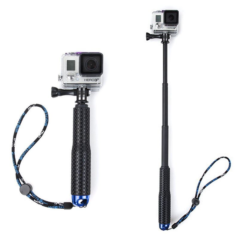 Uitschuifbare Pole Mini Selfie Stick Waterdicht Blauw Monopod Voor Gopro Hero 4/3/3 +