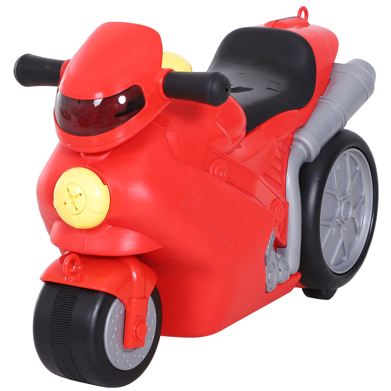 Homcom 4 In 1 Reistas Speelgoed Speelgoed Motorfiets Bagage Reizen Veelzijdige Met Rode Wielen