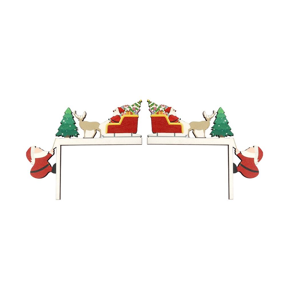 disposizione di atmosfera per la casa alla moda Decorazione del telaio della porta Decorazione natalizia in legno Ciondolo per porta Babbo Natale Cartello angolare per porta di Natale: Menta Verde