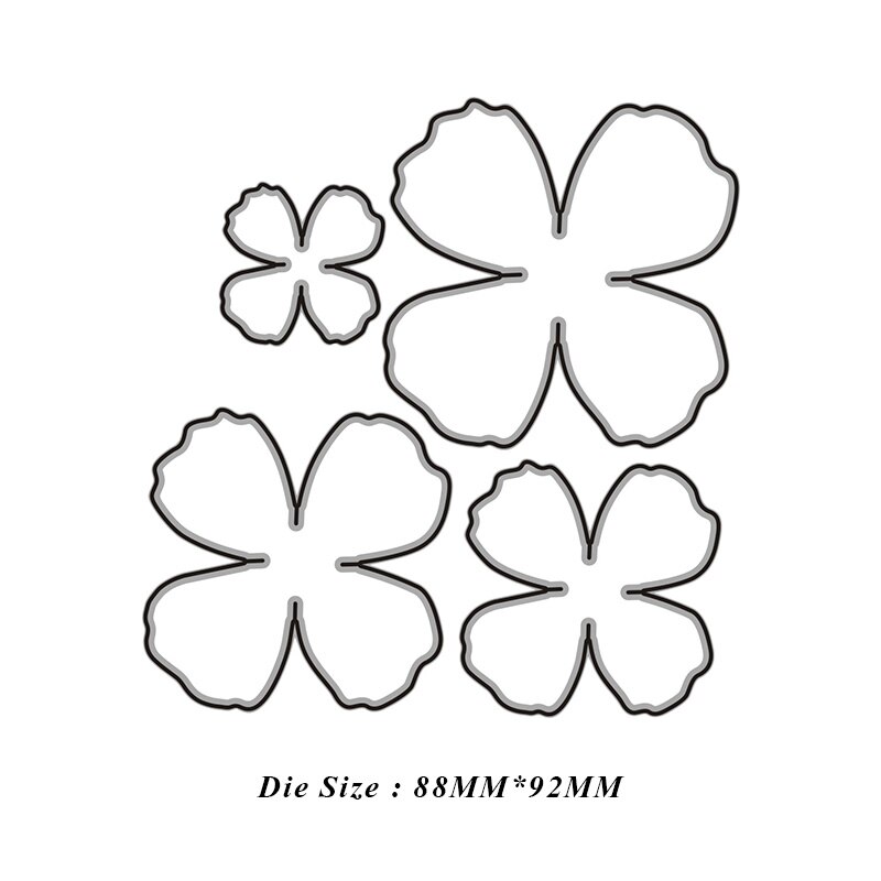 4 stk blomster sæt metalskærende matricer til diy scrapbooking fotoalbum dekorative prægning papir kort håndværk die cut: Default Title
