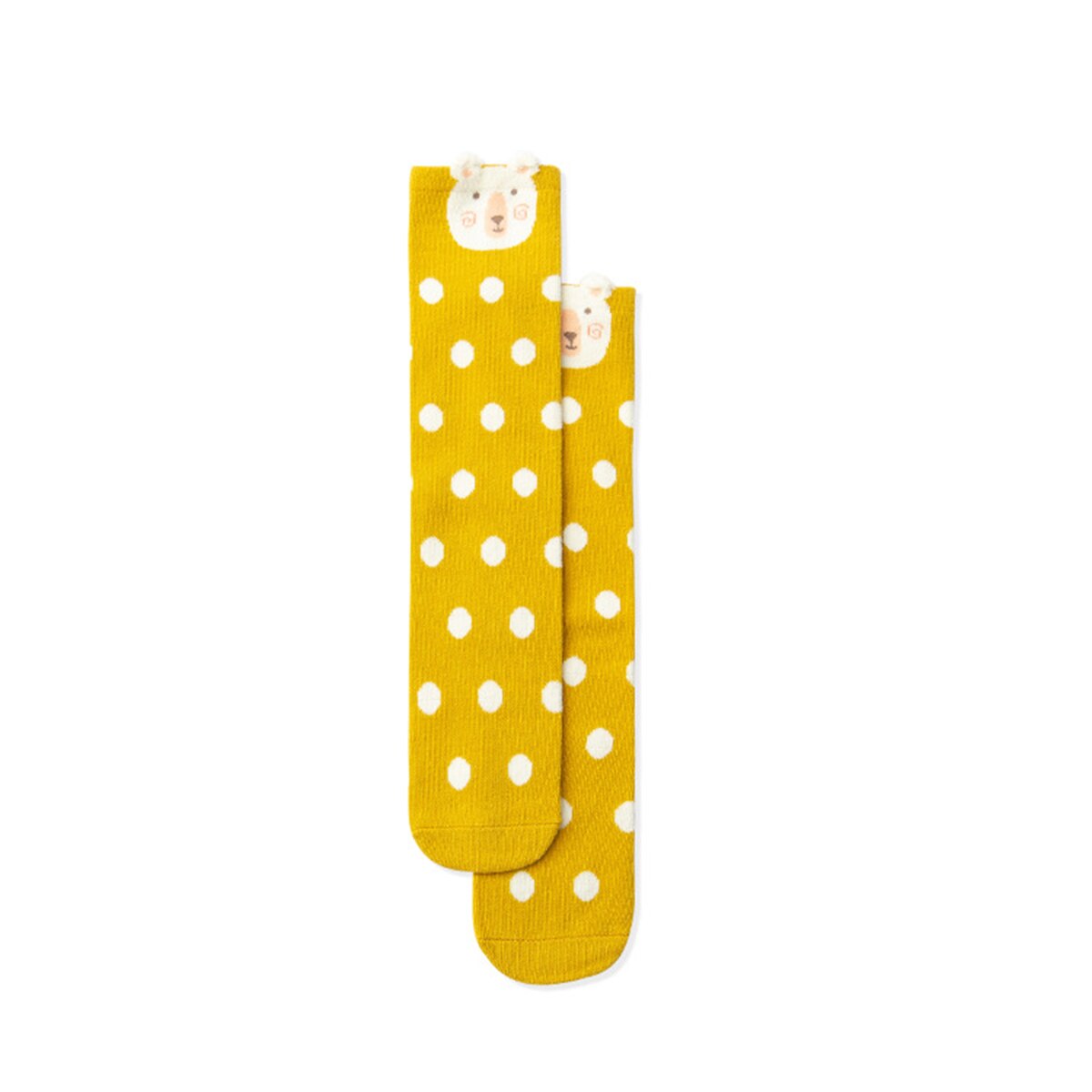 Nova criança bebê meninas meias adorável animal dos desenhos animados puro algodão padrão quente joelho alto all-match meias para vestido diário: YELLOW