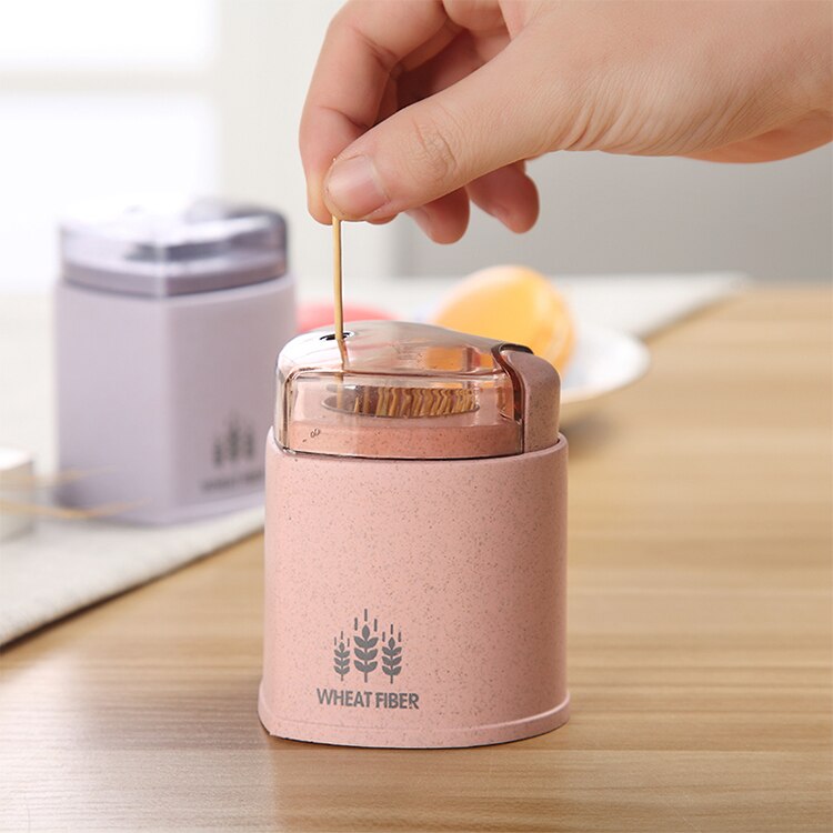 Style européen Automatique Support Pour Cure-Dents Conteneur De Paille De Blé de Table De Ménage Cure-Dents Boîte De Rangement Distributeur de Cure-Dents