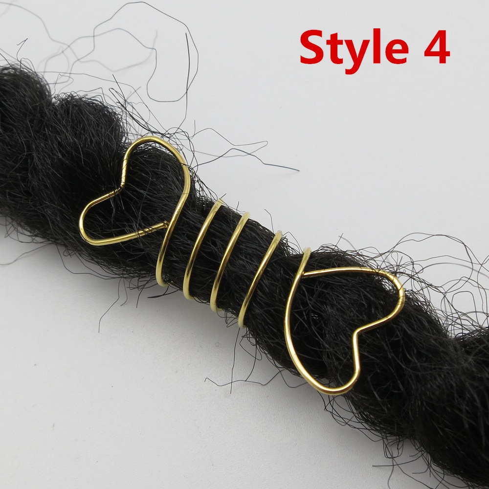 Mèches spirales dorées/argentées 5 pièces/10 pièces | Tresses tubulaires de perles, dreadlock, clips pour hommes femmes, accessoires breloques