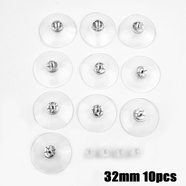 10PCS Mushroom Head Clear Suction Cups Thumb Nut Strong Vacuum Suckers PVC Kitchen Bathroom Window Wall Car Hooks 41mm: 10pcs D 32MM