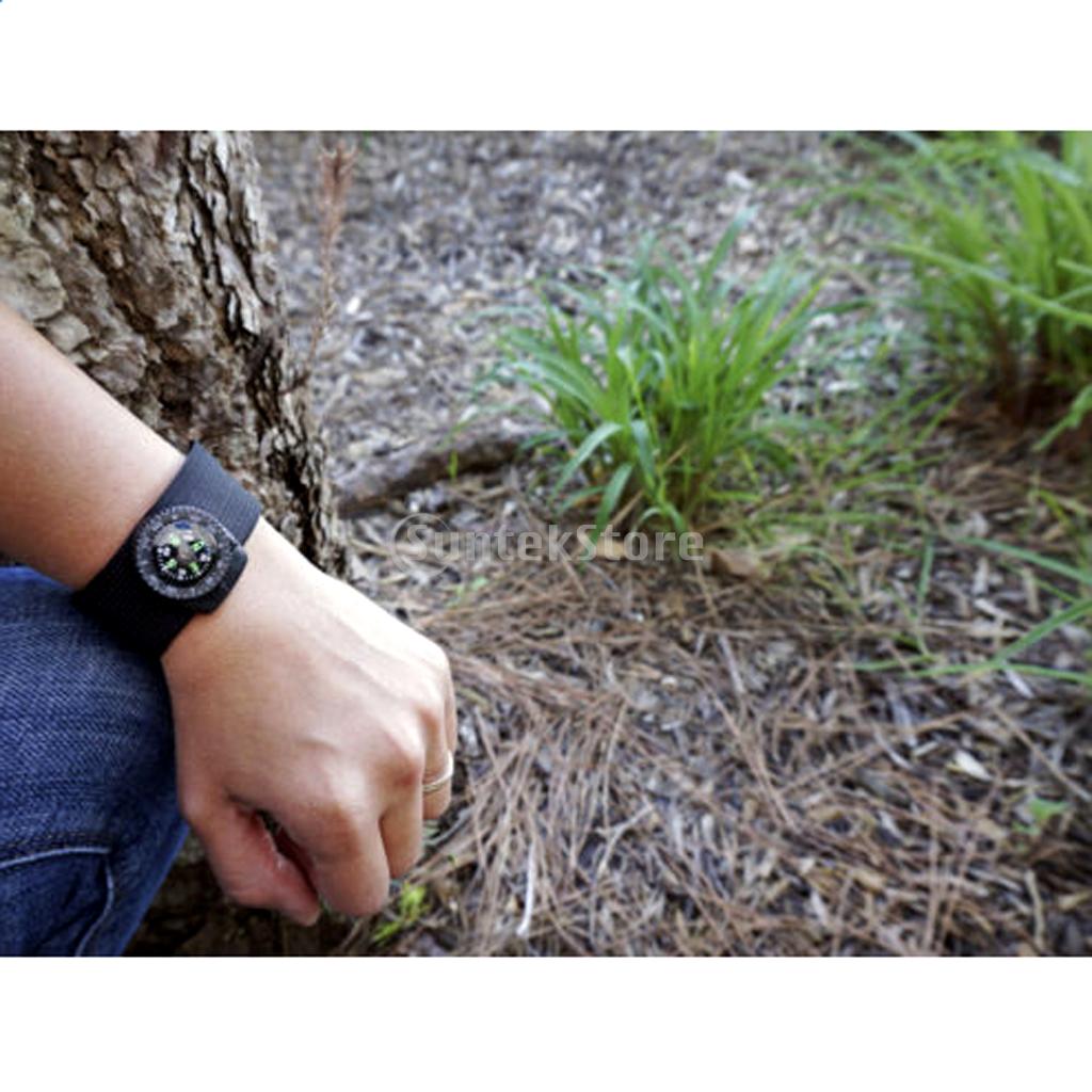Mini relógio de pulso portátil de precisão, bússola, pulseira de navegação em clipe para sobrevivência, acampamento, caminhadas