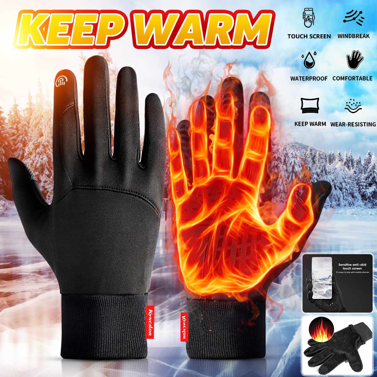 Winter Warm Handschoenen Touch Screen Waterdichte Antislip Voor Mannen Vrouwen Ski Sneeuw Rijden Outdoor Sport Auto Auto Motorfiets