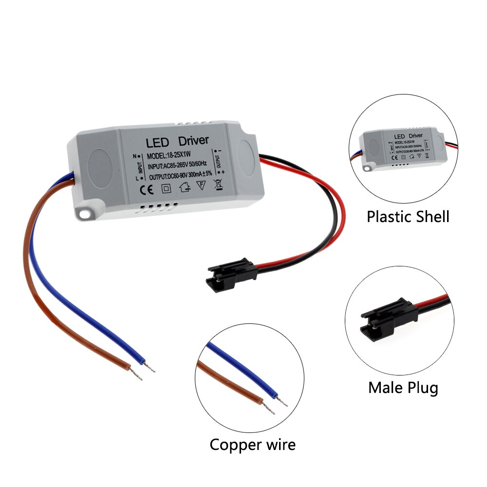 LED Driver 1-3W 4-7W 8-12W 18-25W 25-36W AC85-265V Lighting Transformer For LED Panel Light / Downlight / Spotlight Driver.