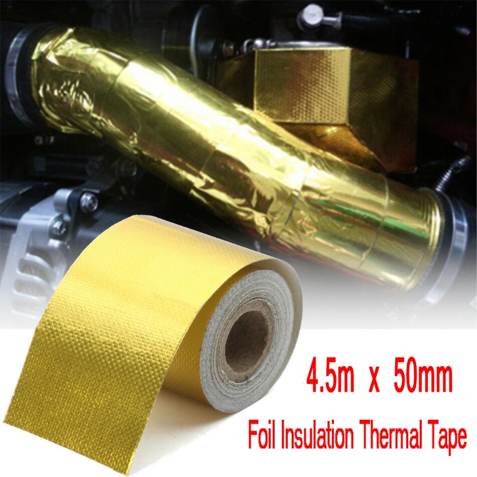 4.5m x 50mm folie isolering termo tape bil fortykket varmeskjold indtag wrap reflekterende motor rør dæksel temperatur isolat