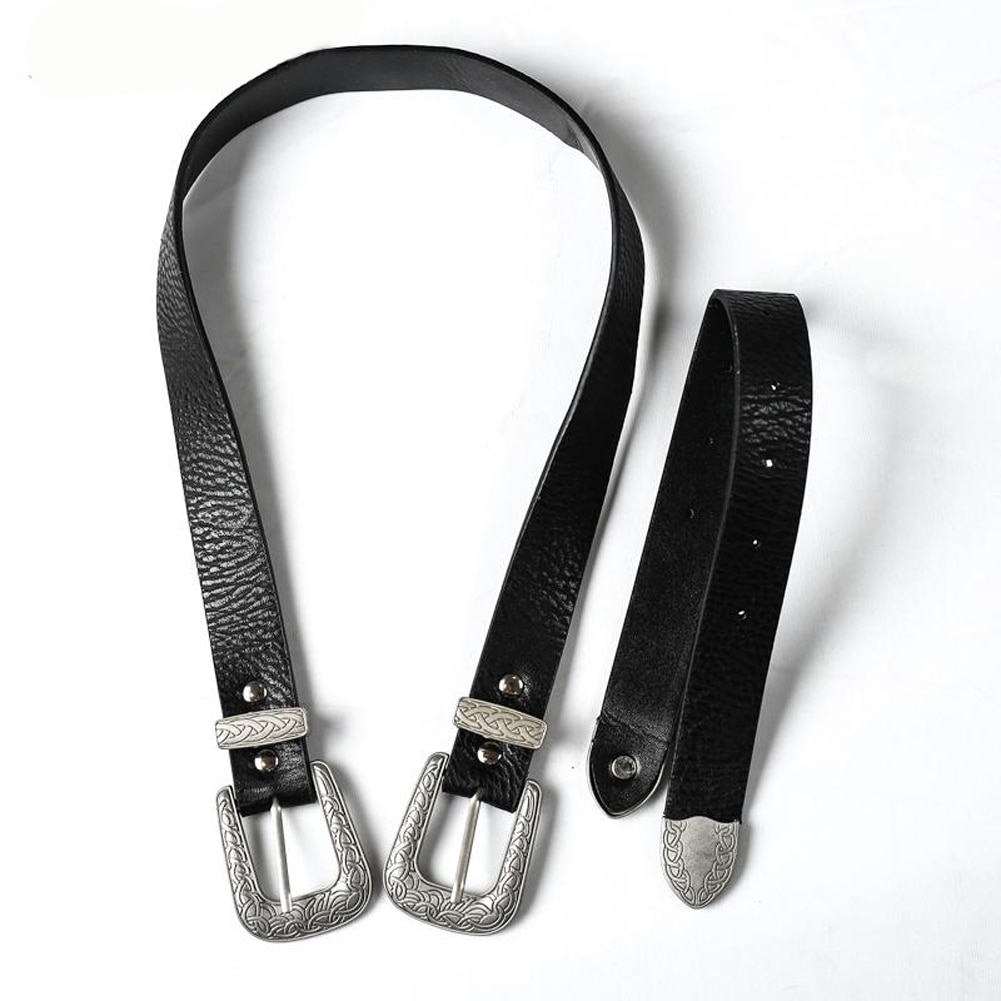 Vogue Vrouwen Dames Vintage Metalen Boho Lederen Dubbele Gesp Taille Riem Tailleband