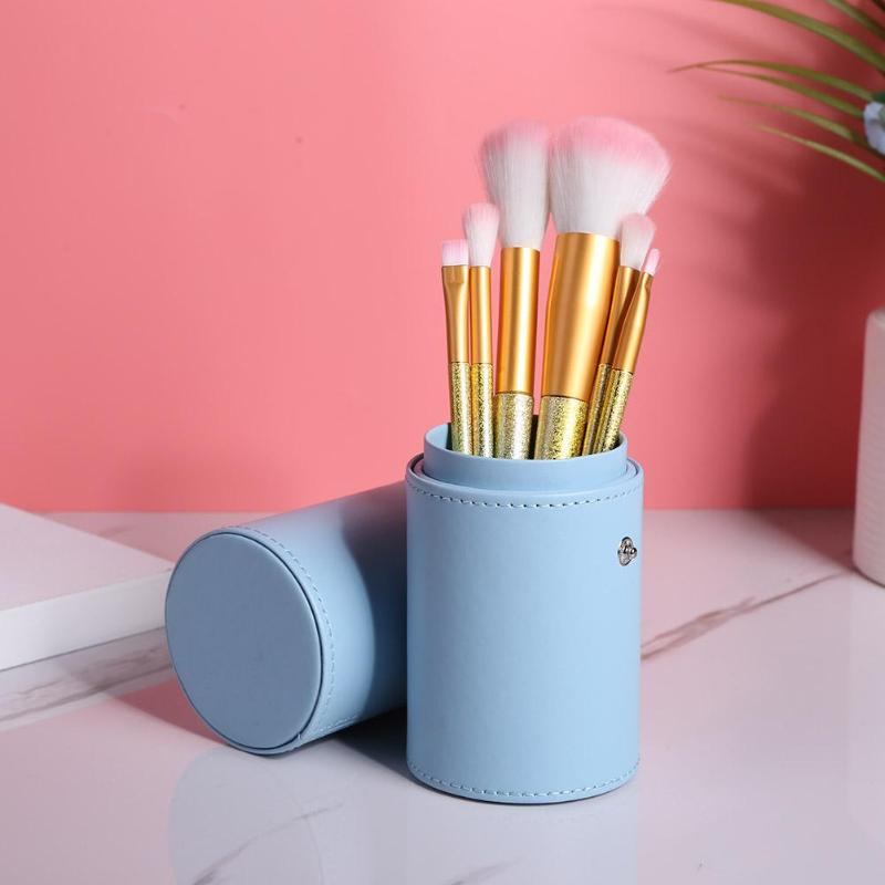 Tragbare PU Leder machen-hoch Pinsel Halfter Reise Kosmetische Stifte Lagerung Tasse fallen Schönheit Stifte Schönheit Organizer Kasten fallen Für Pinsel