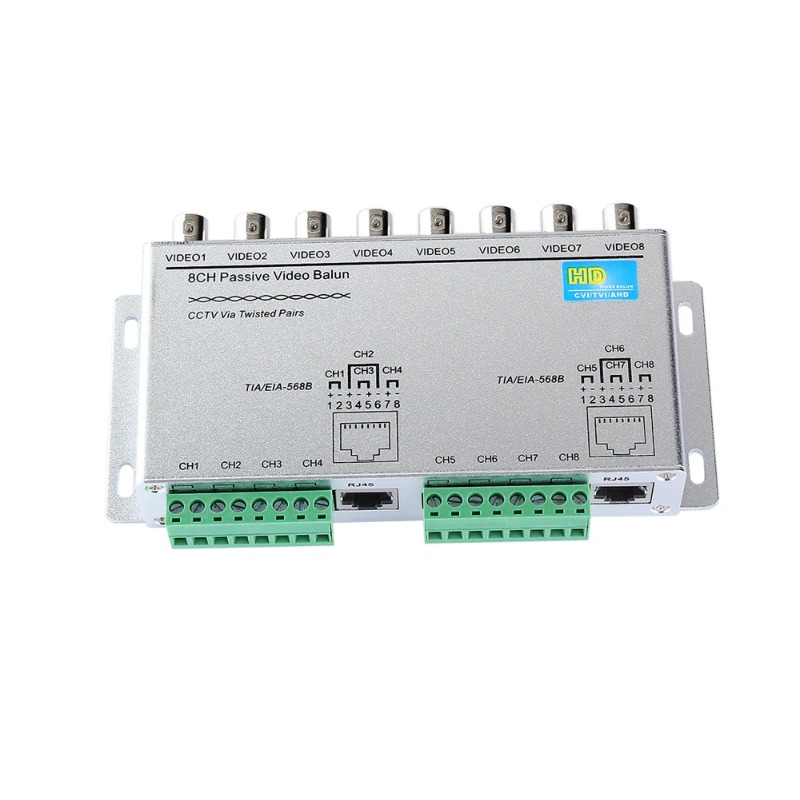 4ch 8ch hd cvi/tvi/ahd passiivinen lähetin-vastaanotin 8 kanavainen video balun sovitin lähetin bnc to utp cat 5/5e/6 kaapeli 720p 1080p