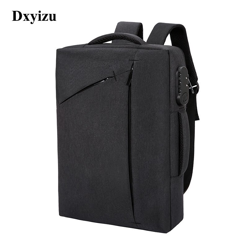 DXYIZU Backpacks for Men Large Capacity Back bag for Man Business Travelling Male Laptop Backpack 15.6 Inch: black